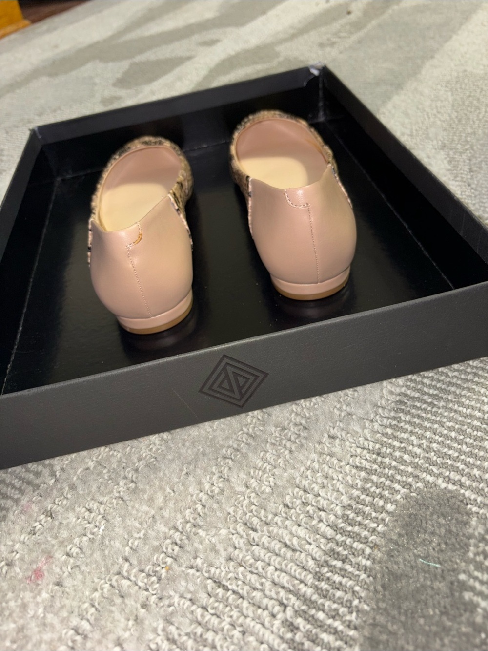 Nine West Snake-Print Pointed Toe Flats in Tan and Black - Picture 5 of 6